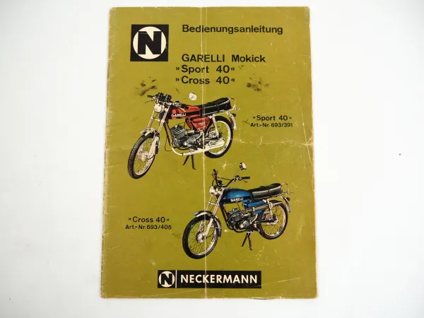 Neckermann Garelli Mokick Sport Cross 40 Bedienungsanleitung 1975