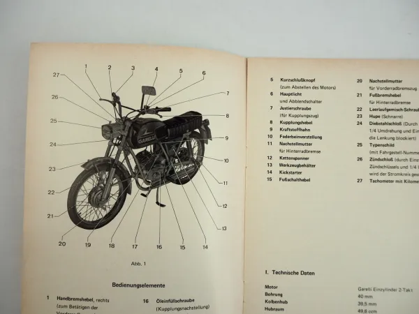 Neckermann Garelli RS Electronic Bedienungsanleitung 1972