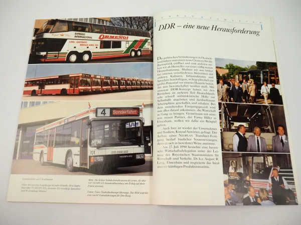 NEOPLAN Busse Bus Broschüre 1990 50 J. Konrad Auwärter sein Weg MIC Pilsting