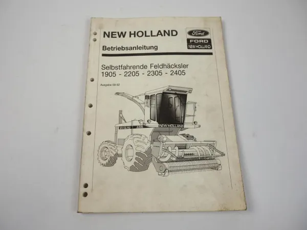 New Holland 1905 2205 2305 2405 Feldhäcksler Betriebsanleitung 1992