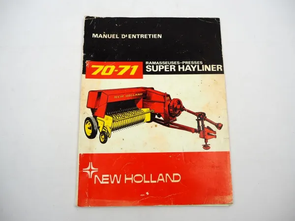 New Holland 70 71 Super Hayliner Manuel dentretien Presse Betriebsanleitung