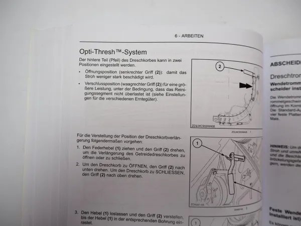 New Holland CX 5080 5090 6080 6090 Laterale Mähdrescher Betriebsanleitung 2011