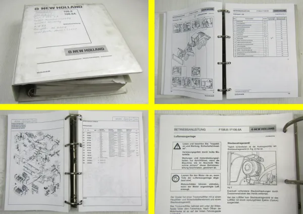 New Holland F106.6 + F106.6A Grader Bedienung Wartung Ersatzteilliste um 2006