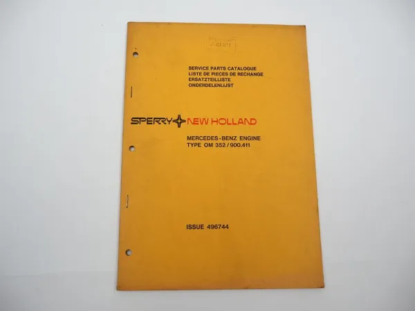 New Holland Mercedes Benz OM 352 900.411 Motor Ersatzteilliste Parts List 1976