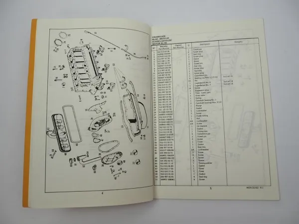 New Holland Mercedes Benz OM 352 900.411 Motor Ersatzteilliste Parts List 1976