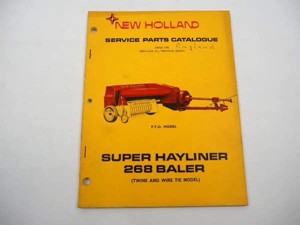 New Holland Super Hayliner 268 Baler Presse Parts List Ersatzteilliste 3/1973
