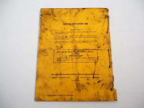 New Holland Super Hayliner 268 Baler Presse Parts List Ersatzteilliste 8/1965