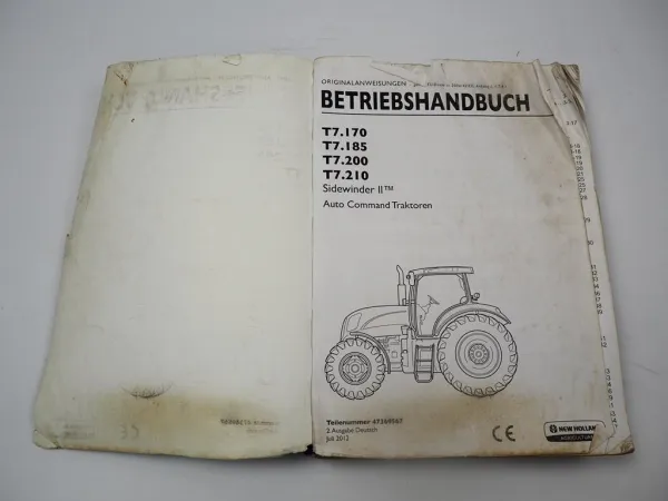 New Holland T7.170 T7.185 T7.200 T7.210 Traktor Betriebsanleitung Bedienung 2012