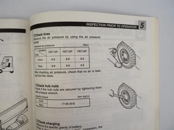 Nichiyu FBT 13P 15P 18P Electric Forklift Truck Operators Manual 1998