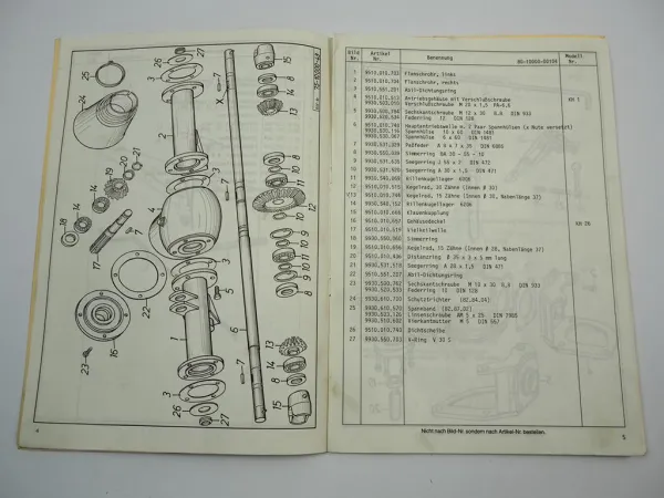 Niemeyer HR460-II Kreiselzettwender Betriebsanleitung Ersatzteilliste 1980