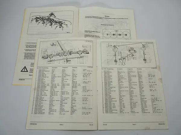 Niemeyer HR521-DH Rotor Zettwender Betriebsanleitung Ersatzteilliste 1988