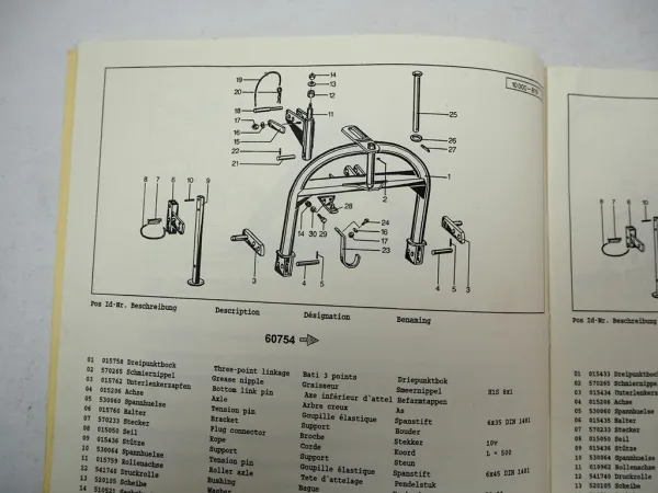 Niemeyer HR551 DH Rotorzettwender Ersatzteilliste 1992