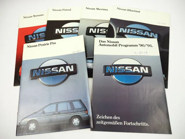 Nissan 6x Prospekt Maxima Terrano Patrol Bluebird Prairie Programm 1989/90