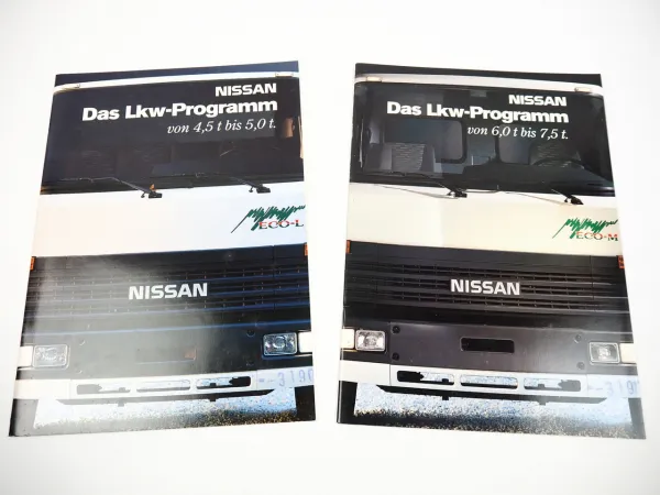 Nissan L 45 50 60 75 M75 LKW Programm 4,5 bis 7,5 t 2x Prospekt 1993