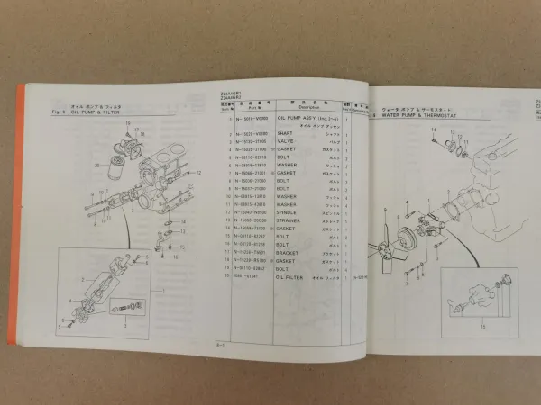 Nissan N24A4 GR1 GR2 Engine Parts List TCM FHG20N 25N 30N