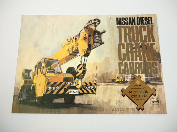 Nissan T TW TV PT Diesel Truck Crane Carriers Prospekt Brochure 1960er Jahre