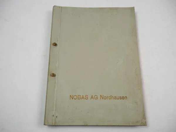 Nobas UB 1233 Hydraulischer Universalbagger Ersatzteilliste Ersatzteilkatalog