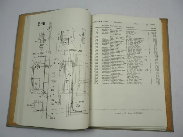 Nobas UB 1233 Hydraulischer Universalbagger Ersatzteilliste Ersatzteilkatalog