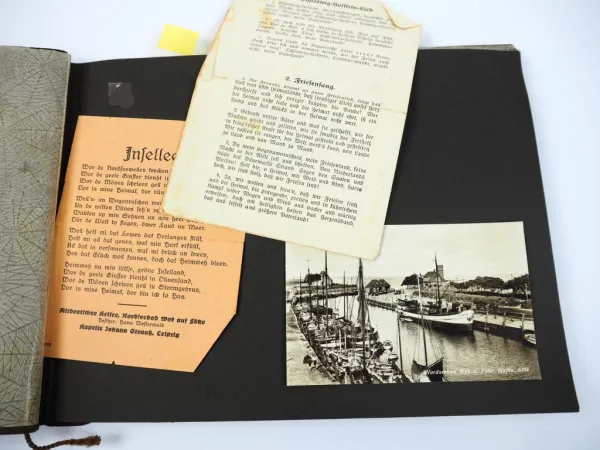 Nodseebad Wyk a. Föhr Fotoalbum mit 16 AK Hafen Dampfer Luftaufnahme 30/40er J