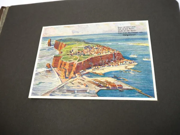 Nodseebad Wyk a. Föhr Fotoalbum mit 16 AK Hafen Dampfer Luftaufnahme 30/40er J