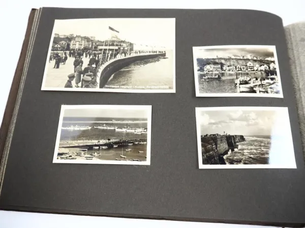 Nodseebad Wyk a. Föhr Fotoalbum mit 16 AK Hafen Dampfer Luftaufnahme 30/40er J