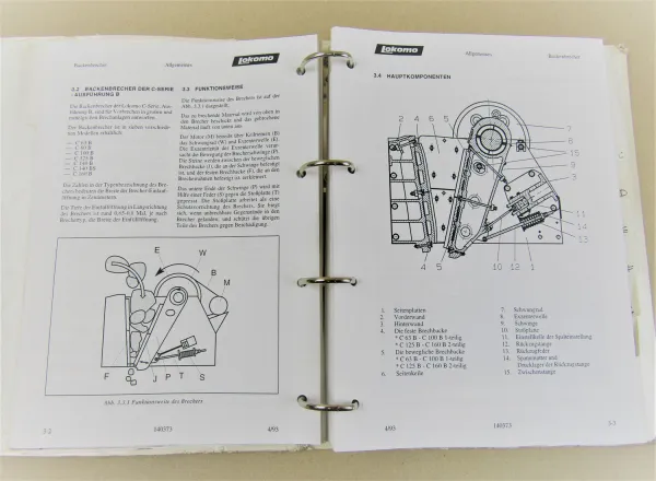 Nordberg Citycrusher 63SDF Backenbrecher C-Serie Bedienung Ersatzteilliste 1993