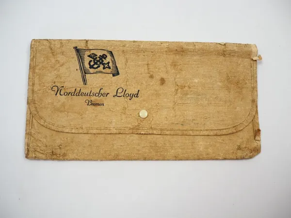 Norddeutscher Lloyd Bremen orig Mappe für Reiseunterlagen Schiffsreise 1910/30