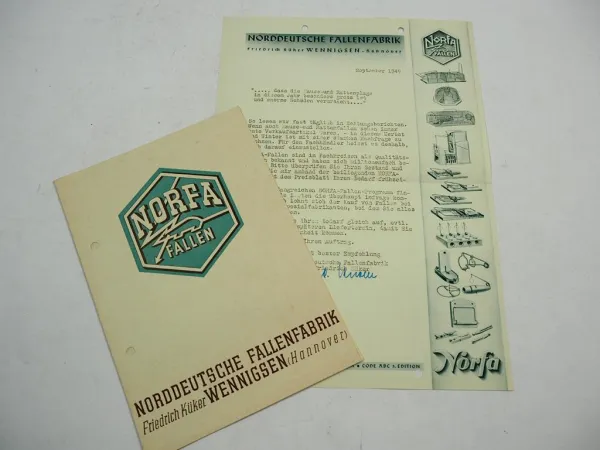 NORFA Fallen Friedrich Küker Wennigsen Hannover 1949 Mäusefalle Reklame