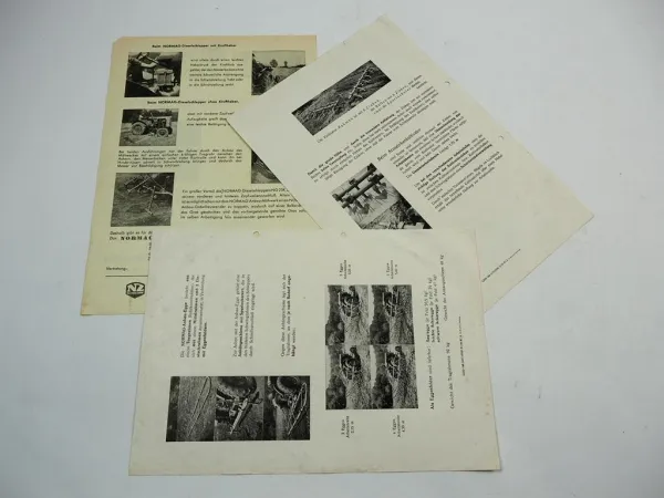 Normag NG 23K Schlepper Kultivator Anbau Egge Mähwerk 1.5m 3x Prospekt ca 1949