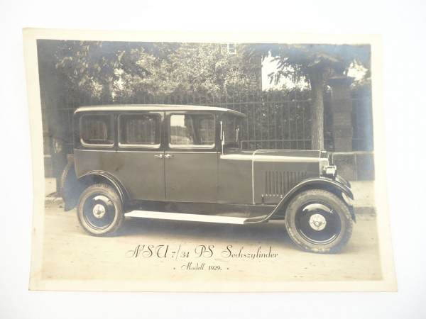 NSU 7/34 PS Sechszylinder Automobil Original Werksfoto 1929