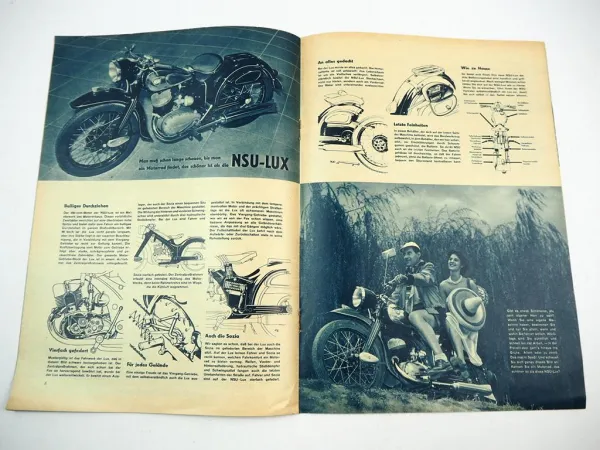 NSU Motor im Bild Werkszeitung Zeitschrift Fox Lux Motorrad 1953