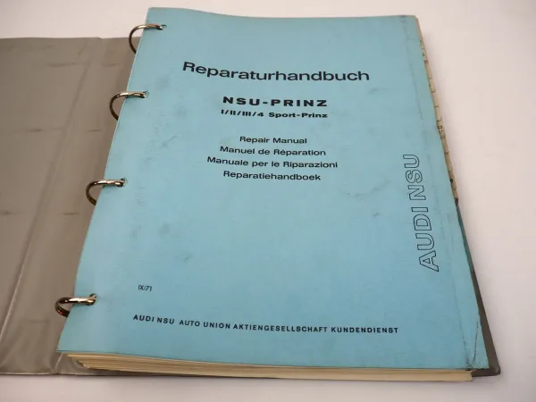 NSU Prinz 1 2 3 4 Sport Prinz Reparaturhandbuch Repair Manual Werkstatthandbuch