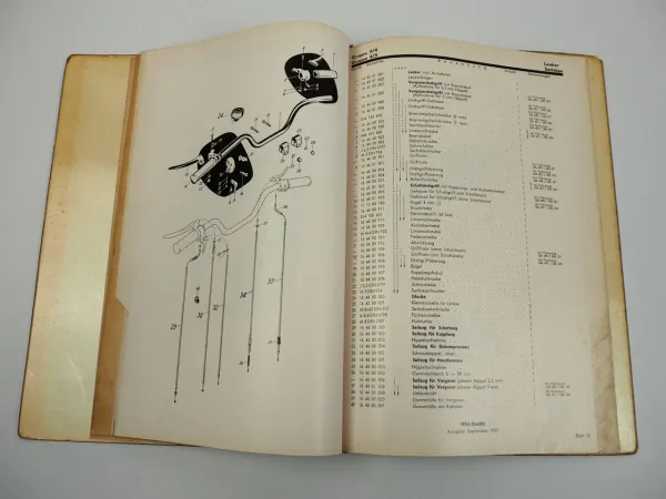 NSU Quickly Moped Ersatzteilliste mit Ergänzung Cavallino 1954/58