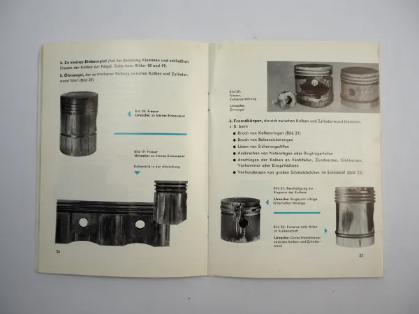 Nüral Kolben Handbuch Einbauhinweise Reparatur Motor Kolbenschäden 1957
