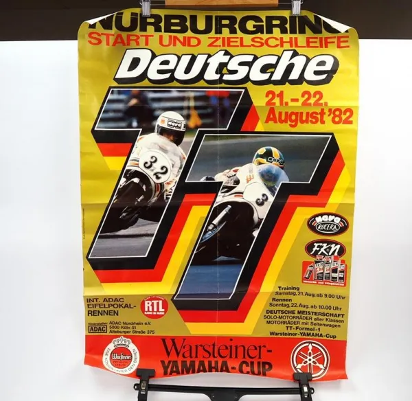 Nürburgring Original Plakat Motorrrad TT Formel 1 Warsteiner Yamaha Cup 1982