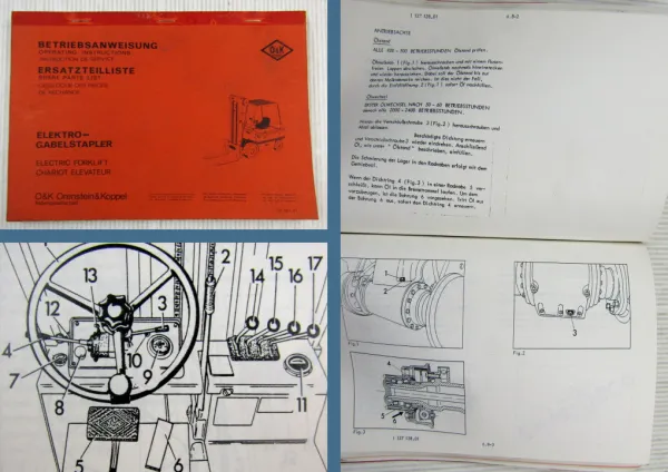 O&K Elektrostapler Betriebsanleitung Wartung Allgemeine Bedienungsanleitung