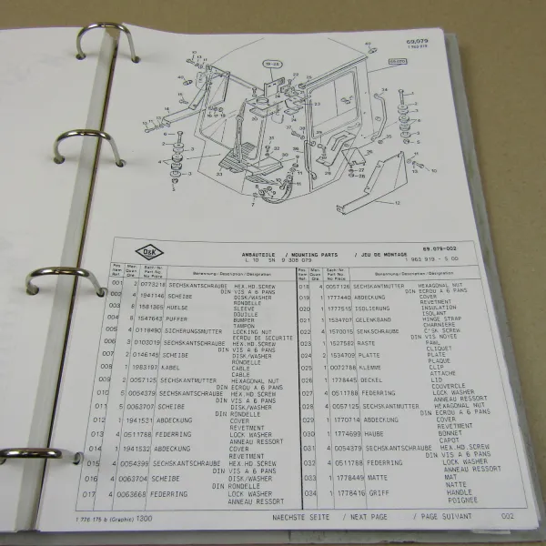 O&K L10 Radlader Ersatzteilliste Schaltplan Elektrische Anlage Spare parts List