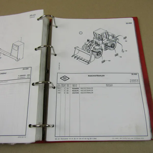 O&K L20 PZ Betriebsanleitung Wartung Instandhaltung Ersatzteilkatalog 2000