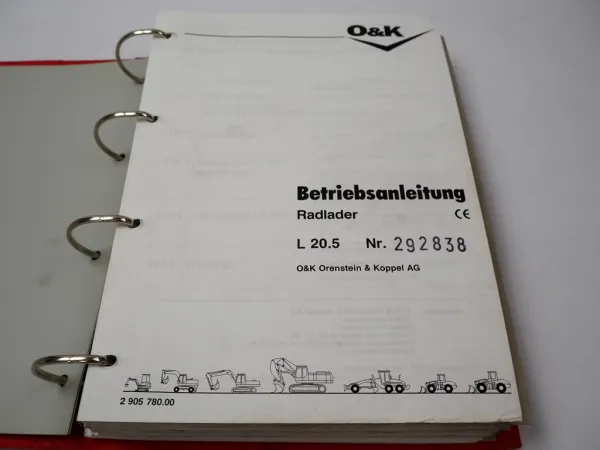 O&K L20.5 Radlader Betriebsanleitung Wartung Ersatzteilkatalog ca. 2002