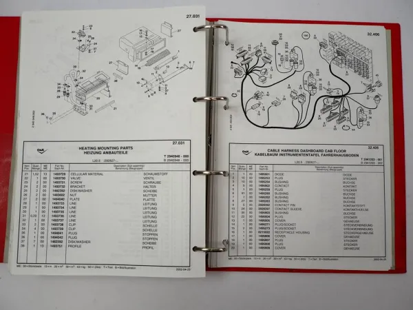 O&K L20.5 Radlader Betriebsanleitung Wartung Ersatzteilkatalog ca. 2002