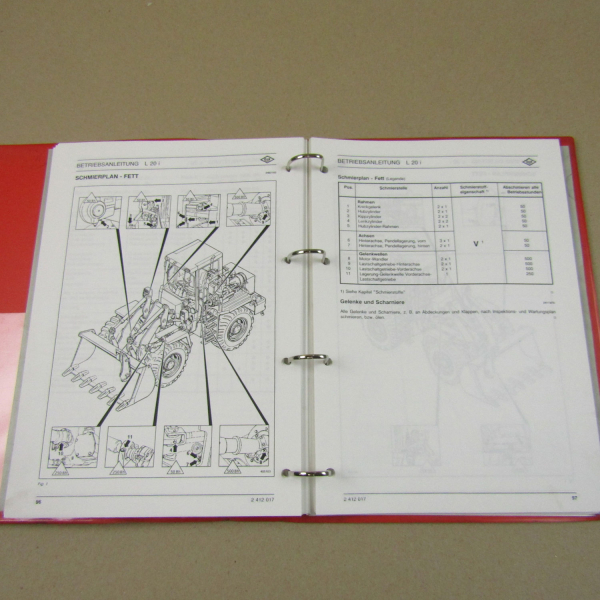 O&K L20i Radlader Betriebsanleitung technische Daten ca. 1995