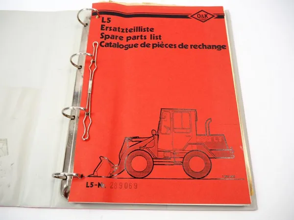 O&K L5 Radlader Ersatzteilkatalog Teilekatalog Schaltplan