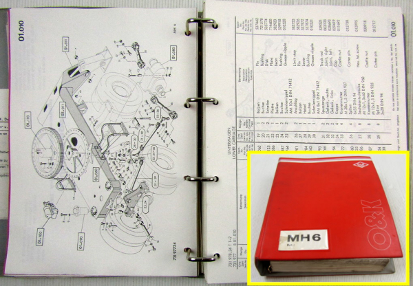 O&K MH6 D Bagger Ersatzteilliste Spare Parts Catalogue ca. 1977