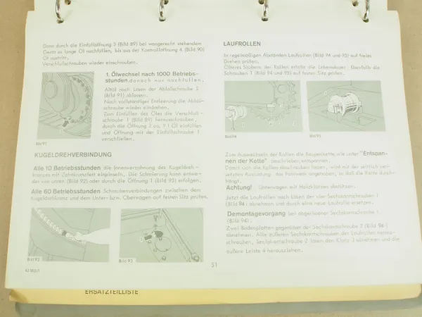 O&K RH10 12 Betriebsanleitung Ersatzteilliste Orenstein & Koppel 1969