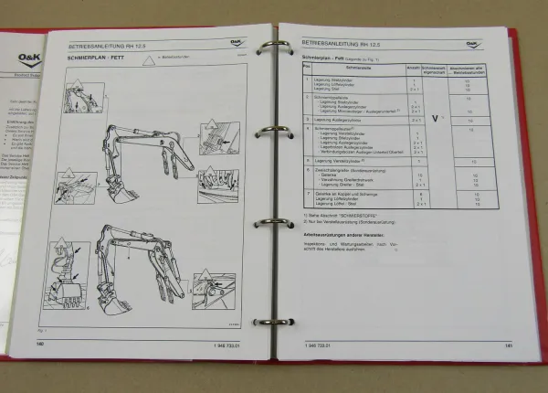 O&K RH12.5 Betriebsanleitung Bedienung Wartung Hydraulikbagger Inspektion