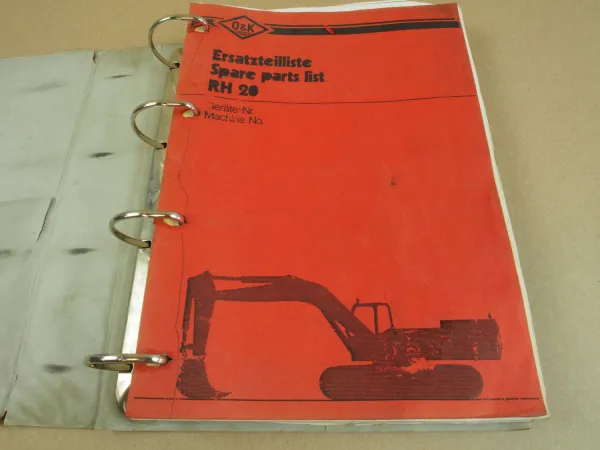 O&K RH20 Hydraulikbagger Ersatzteilliste Ersatzteilkatalog Spare Parts List