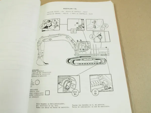 O&K RH20 Hydraulikbagger Wartung Inspektion Pläne Ersatzteilkatalog Parts List