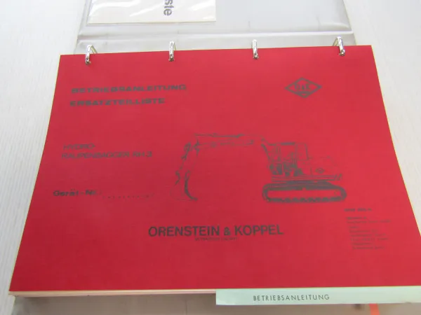 O&K RH3 Bagger Betriebsanleitung Bedienung Schaltpläne Ersatzteilliste ca 1970