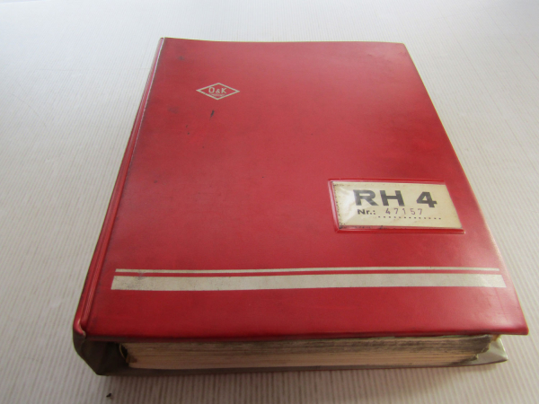O&K RH4 Bagger Betriebsanleitung Bedienung Hydraulikplan Ersatzteilliste ca 1971
