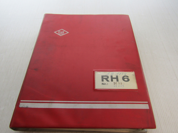 O&K RH6 Betriebsanleitung Ersatzteilliste Bagger 1966 / 1970